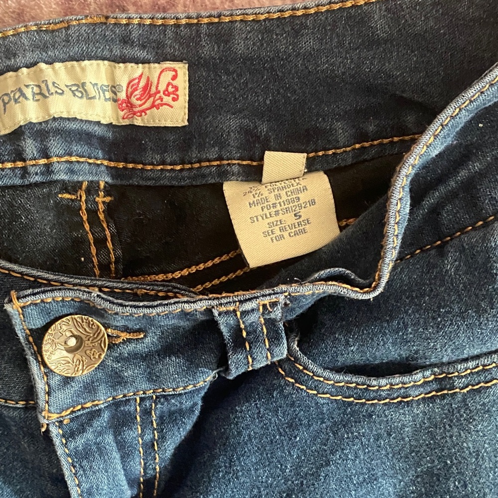 Paris Blues Dark Blue Low Ris Skinny Jeans 5 - Picture 8 of 11